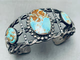 Museum Very Old Vintage Native American Navajo #8 Turquoise Sterling Silver Bracelet-Nativo Arts