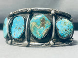 Important Mine!! Vintage Native American Navajo Turquoise Sterling Silver Bracelet Old-Nativo Arts