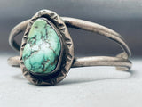 Rare Vintage Native American Navajo Carico Lake Turquoise Sterling Silver Bracelet-Nativo Arts