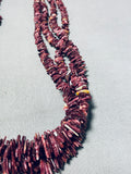 Native American Best Vintage Santo Domingo Purple Spiny Oyster Sterling Silver Necklace-Nativo Arts