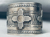 122 Grams Zia Symbolic Native American Navajo Sterling Silver Bracelet-Nativo Arts