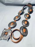 Early 1900's Vintage Native American Navajo 1st Phase Sterling Silver Concho Belt Old-Nativo Arts