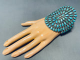Vintage Native American Navajo Royston Turquoise Cluster Sterling Silver Cuff Bracelet-Nativo Arts