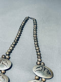 Geomtric Squash Vintage Native American Navajo Turquoise Sterling Blossom Necklace-Nativo Arts