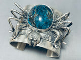 181 Grams Wow!! Native American Navajo Spider Turquoise Sterling Silver Bracelet-Nativo Arts