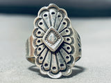 Tremendous Vintage Native American Navajo Sterling Silver Ring Signed Joe Delgarito-Nativo Arts