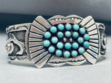 The Most Unique Buckle Bracelet! Vintage Native American Navajo Turquoise Sterling Silver-Nativo Arts