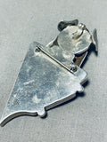 Intricate Native American Navajo Royston Turquoise Sterling Silver Kachina Pin/pendant-Nativo Arts