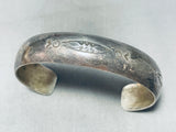 Superb Vintage Native American Navajo Signed Sterling Silver Bracelet-Nativo Arts