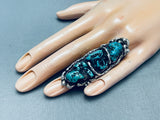 One Of The Best Nugget Turquoise Vintage Native American Navajo Sterling Silver Ring-Nativo Arts