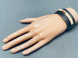 6 Inch Wrist Vintage Native American Navajo **special Stone** Inlay Sterling Silver Bracelet-Nativo Arts