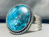 Breathtaking Native American Navajo Pilot Mountain Turquoise Sterling Silver Bracelet-Nativo Arts