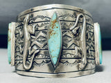 Captivating Native American Navajo Royston Turquoise Gecko Sterling Silver Bracelet-Nativo Arts