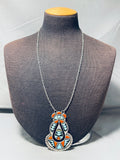 One Of The Best Vintage Native American Zuni Turquoise Inlay Sterling Silver Necklace-Nativo Arts