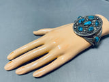Very Important Vintage Native American Navajo Fred Thompson Turquoise Sterling Silver Bracelet-Nativo Arts
