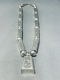 One Of Best Tubules Ever!! Vintage Native American Navajo Sterling Silver Necklace-Nativo Arts