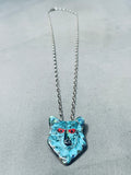 Extremely Rare Vintage Native American Hopi Turquoise Inlay Sterling Silver Necklace-Nativo Arts
