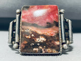 The Most Unique Vintage Native American Navajo Pink Petrfied Wood Sterling Silver Bracelet-Nativo Arts