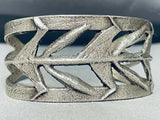 Corn Plant Vintage Native American Navajo Sterling Silver Bracelet Cuff-Nativo Arts