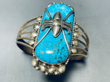 Eye Of Turquoise Vintage Native American Navajo Sterling Silver Bracelet-Nativo Arts
