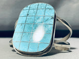 Jimmy Bitsui!! Vintage Native American Navajo Checker Turquoise Sterling Silver Bracelet-Nativo Arts