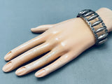 Very Old Vintage Native American Navajo Ornate Sterling Silver Bracelet Cuff-Nativo Arts