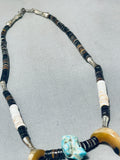 Native American Tremendous Vintage Santo Domingo Royston Turquoise Sterling Silver Necklace-Nativo Arts