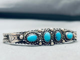Marvelous Vintage Native American Navajo Sleeping Beauty Turquoise Sterling Silver Bracelet-Nativo Arts
