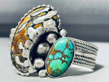 The Most Unique Vintage Abalone Shell Turquoise Sterling Silver Bracelet-Nativo Arts