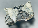 Pat Yazzie Detailed Vintage Native American Navajo White Jasper Sterling Silver Bracelet-Nativo Arts
