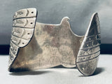 Tim James 100 Gram Eagle Vintage Native American Navajo Sterling Silver Heavy Bracelet-Nativo Arts