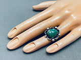 Charming Vintage Native American Navajo Carico Lake Turquoise Sterling Silver Ring-Nativo Arts