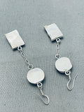 Noteworthy Vintage Native American Navajo Black Onyx Sterling Silver Pendant Earrings-Nativo Arts