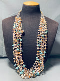 200 Grams Santo Domingo Turquoise Shell Hand Woven Necklace-Nativo Arts