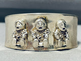 Very Unique Vintage Southwest Sterling Silver Storyteller Bracelet Cuff-Nativo Arts