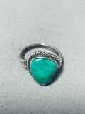 Gorgeous Vintage Native American Hopi Green Turquoise Sterling Silver Ring-Nativo Arts