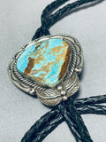 Captivating Vintage Native American Navajo Royston Turquoise Sterling Silver Colossal Bolo-Nativo Arts
