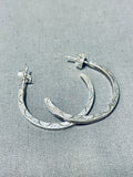 Dazzling Vintage Native American Navajo Sterling Silver Earrings-Nativo Arts