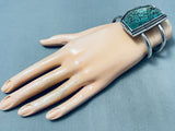 One Of The Coolest Vintage Native American Navajo Spiderweb Turquoise Sterling Silver Bracelet-Nativo Arts