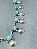 Brilliant Native American Navajo 23 Kingman Turquoise Sterling Silver Necklace-Nativo Arts