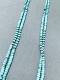 Amazing Native American Navajo Turquoise Disc Heishi Sterling Silver Necklace-Nativo Arts
