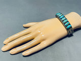 Important Heavy Vintage Native American Navajo Kirk Smith Turquoise Sterling Silver Bracelet-Nativo Arts