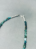 One Of Most Unique Vintage Native American Navajo Royston Turquoise Sterling Silver Necklace-Nativo Arts