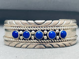 Midnight Lapis Vintage Native American Navajo Sterling Silver Bracelet Cuff-Nativo Arts