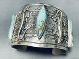 Captivating Native American Navajo Royston Turquoise Gecko Sterling Silver Bracelet-Nativo Arts