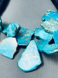 174 Grams Turquoise Nugget Vintage Native American Navajo Heishi Sterling Silver Necklace-Nativo Arts