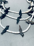 One Of The Most Unique Vintage Navajo Blackbird Sterling Silver Necklace-Nativo Arts