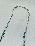 Native American Traditional Vintage Santo Domingo Royston Turquoise Sterling Silver Necklace-Nativo Arts