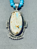 Brilliant Native American Navajo Signed Royston Boulder Sleeping Beauty Turquoise Necklace-Nativo Arts