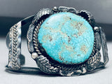 Albert Tsosie Vintage Native American Navajo Birdseye Kingman Turquoise Sterling Silver Bracelet-Nativo Arts